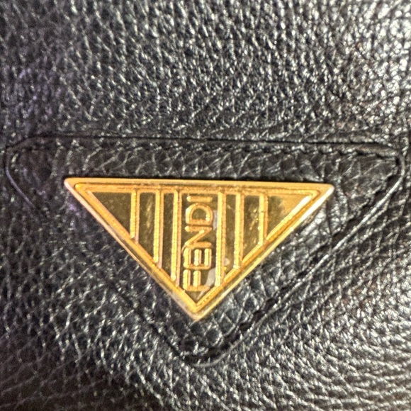 Vintage Fendi Black Crossbody Bag with Gold Detail - Picture 7 of 10